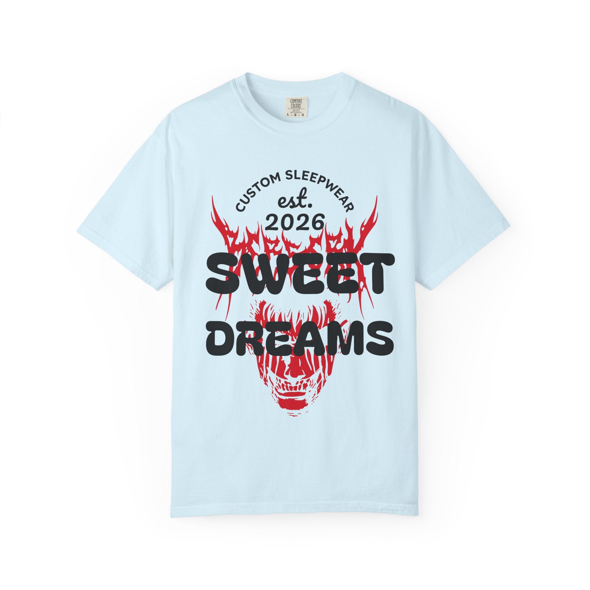 T-Shirt — "Sweet Dreams" Flame Skull Graphic Tee