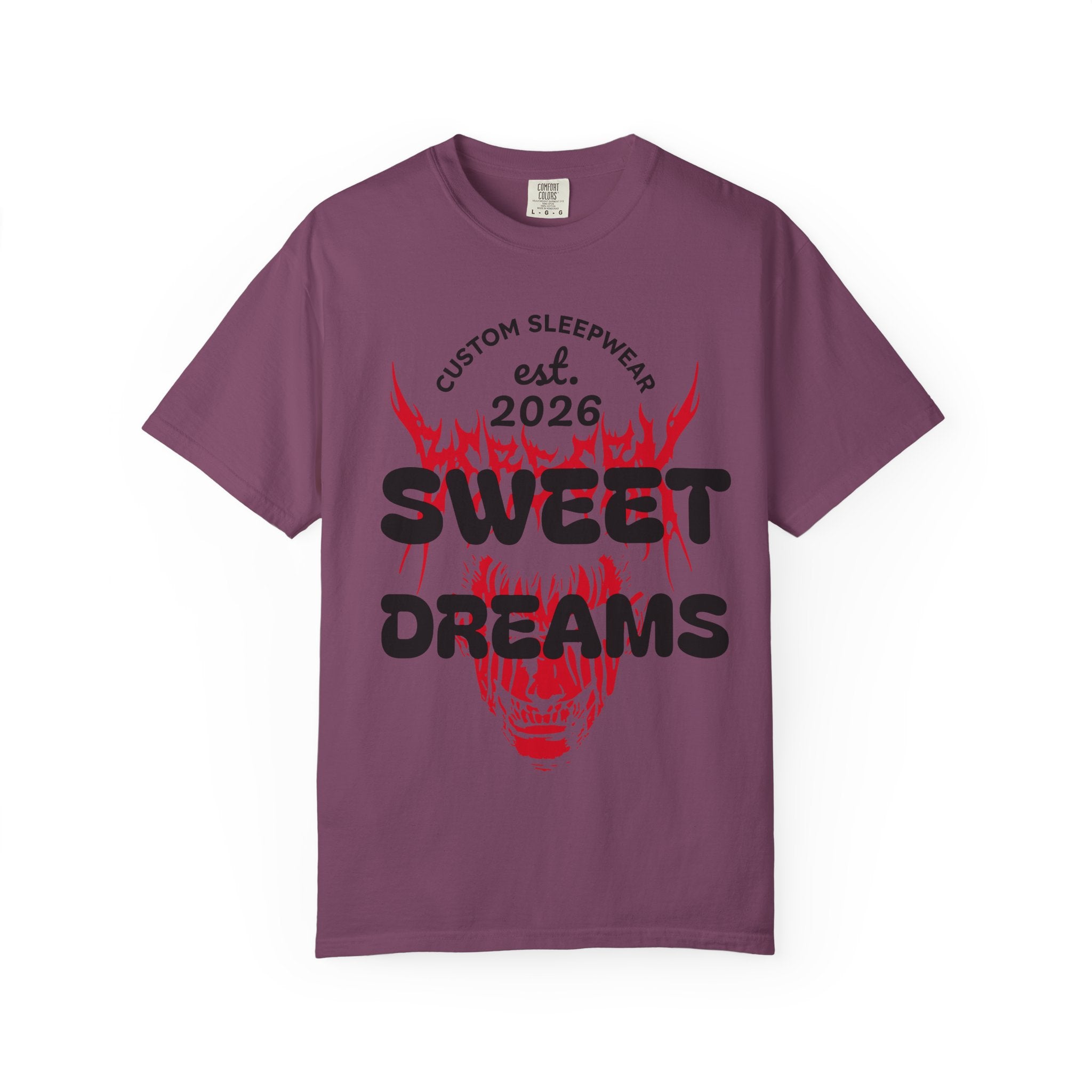 T-Shirt — "Sweet Dreams" Flame Skull Graphic Tee