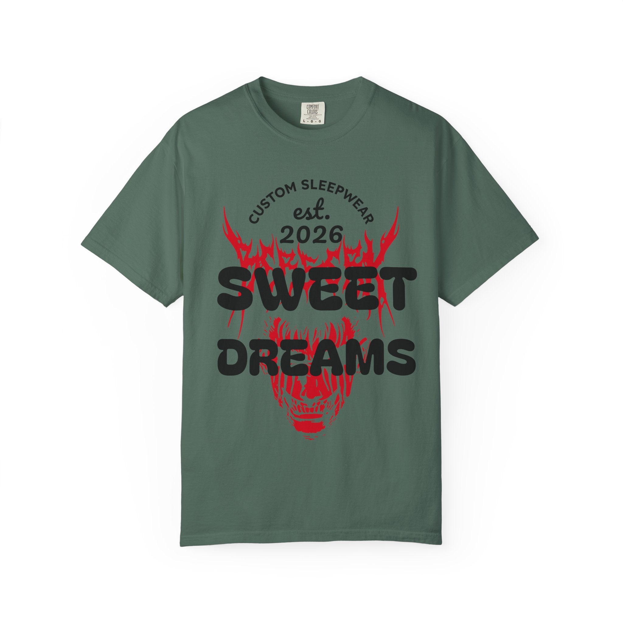 T-Shirt — "Sweet Dreams" Flame Skull Graphic Tee
