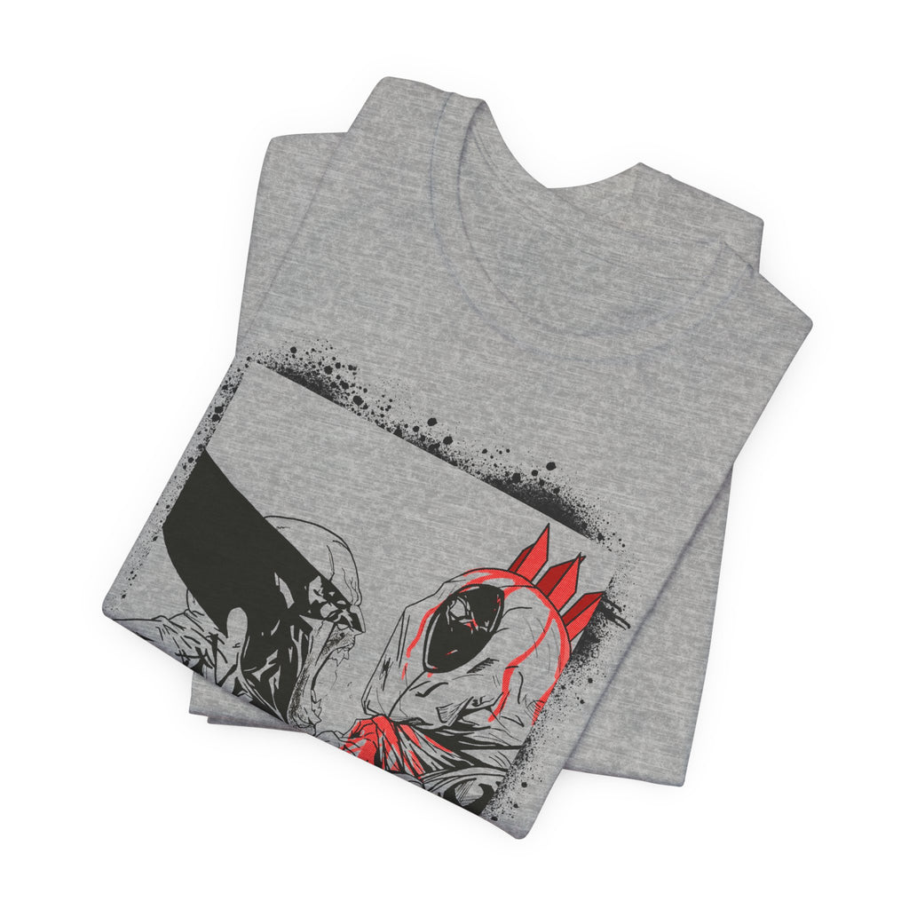 Graphic Tee — Deadpool vs Batman Illustration Shirt