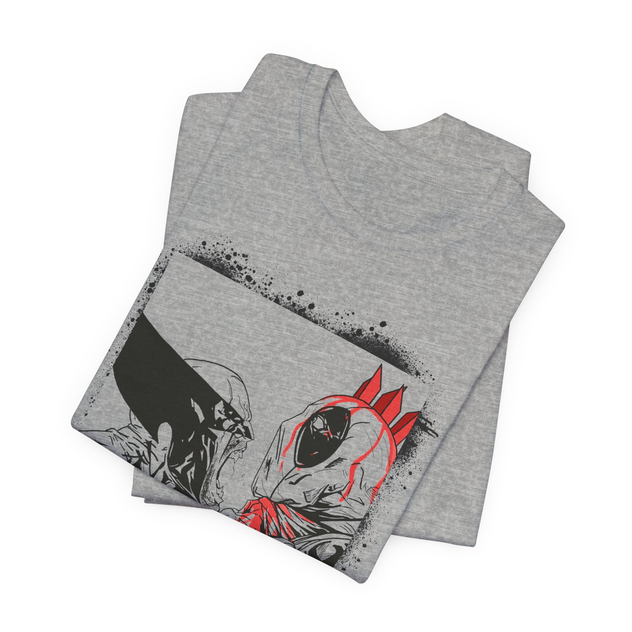 Graphic Tee — Deadpool vs Batman Illustration Shirt