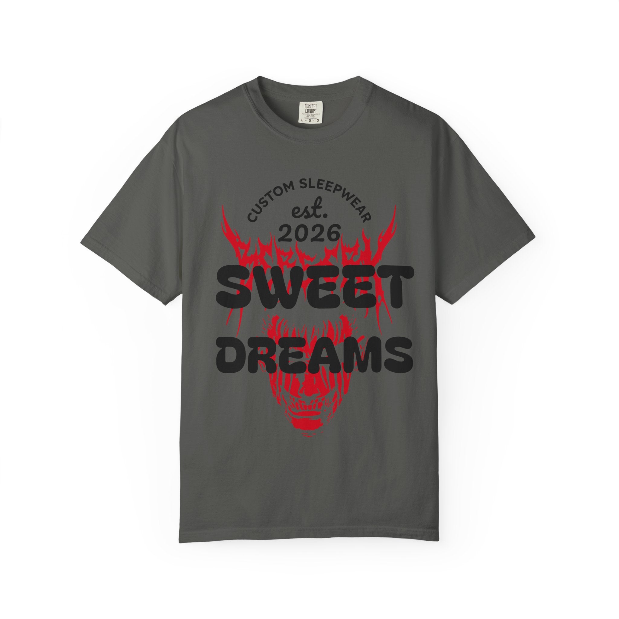 T-Shirt — "Sweet Dreams" Flame Skull Graphic Tee