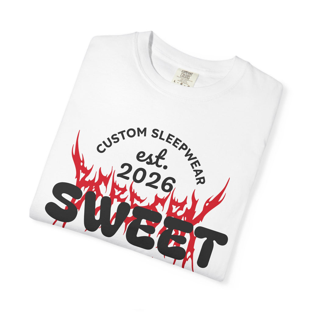 T-Shirt — "Sweet Dreams" Flame Skull Graphic Tee