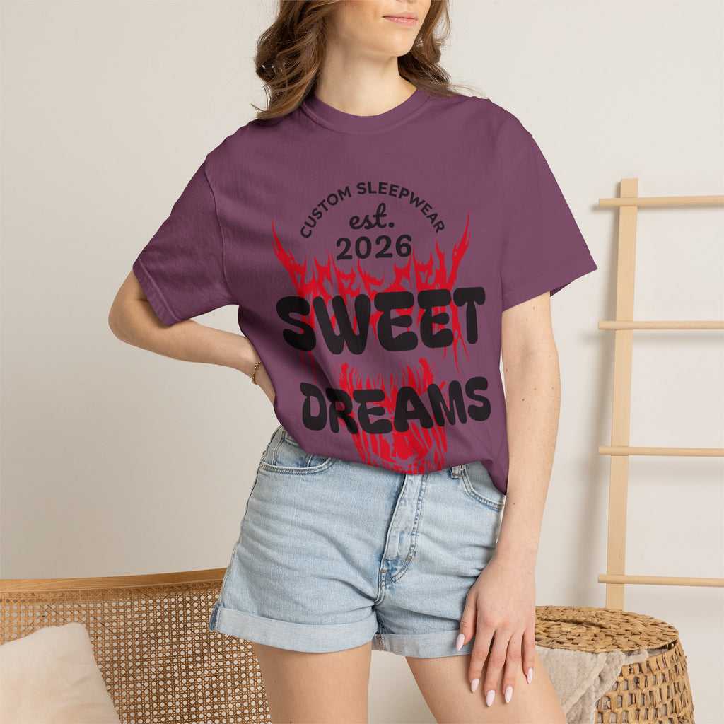 T-Shirt — "Sweet Dreams" Flame Skull Graphic Tee