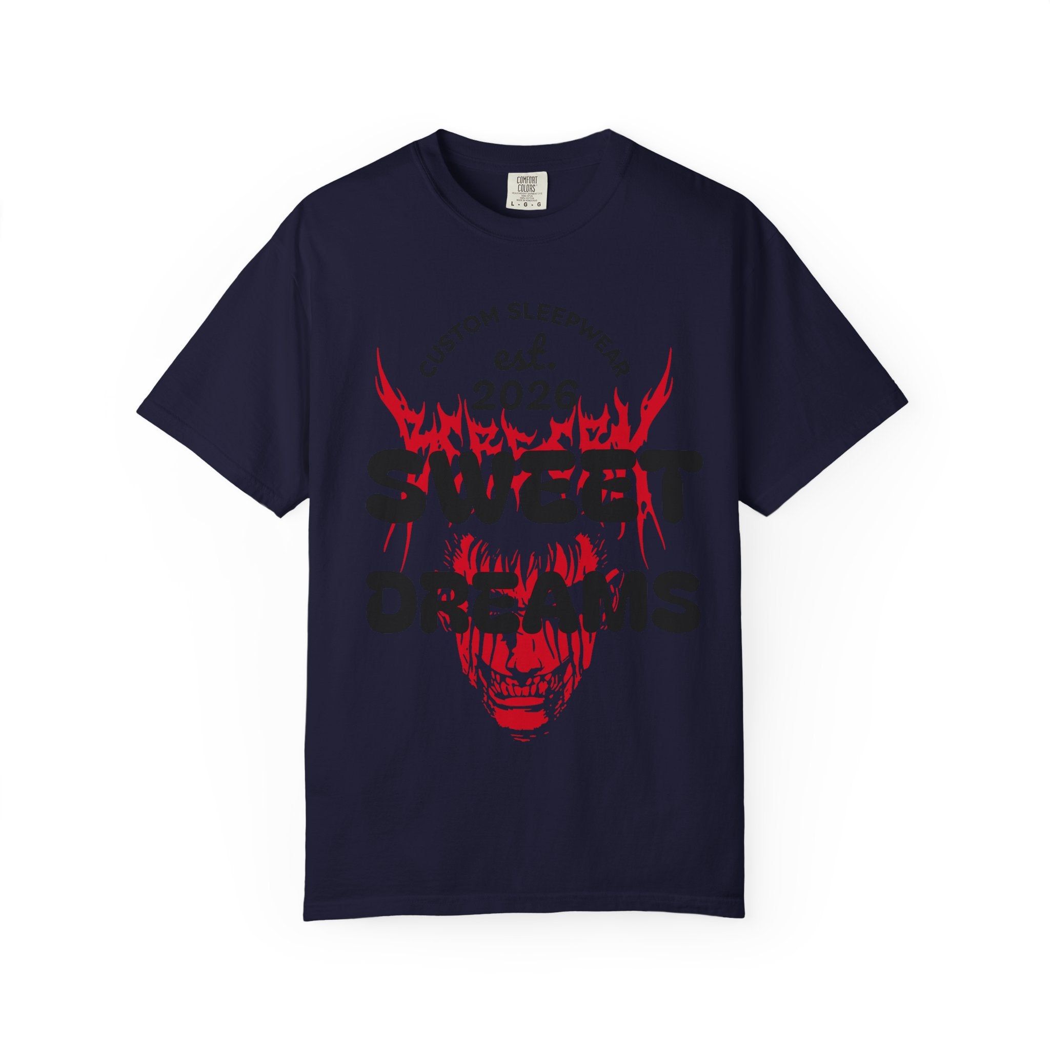 T-Shirt — "Sweet Dreams" Flame Skull Graphic Tee