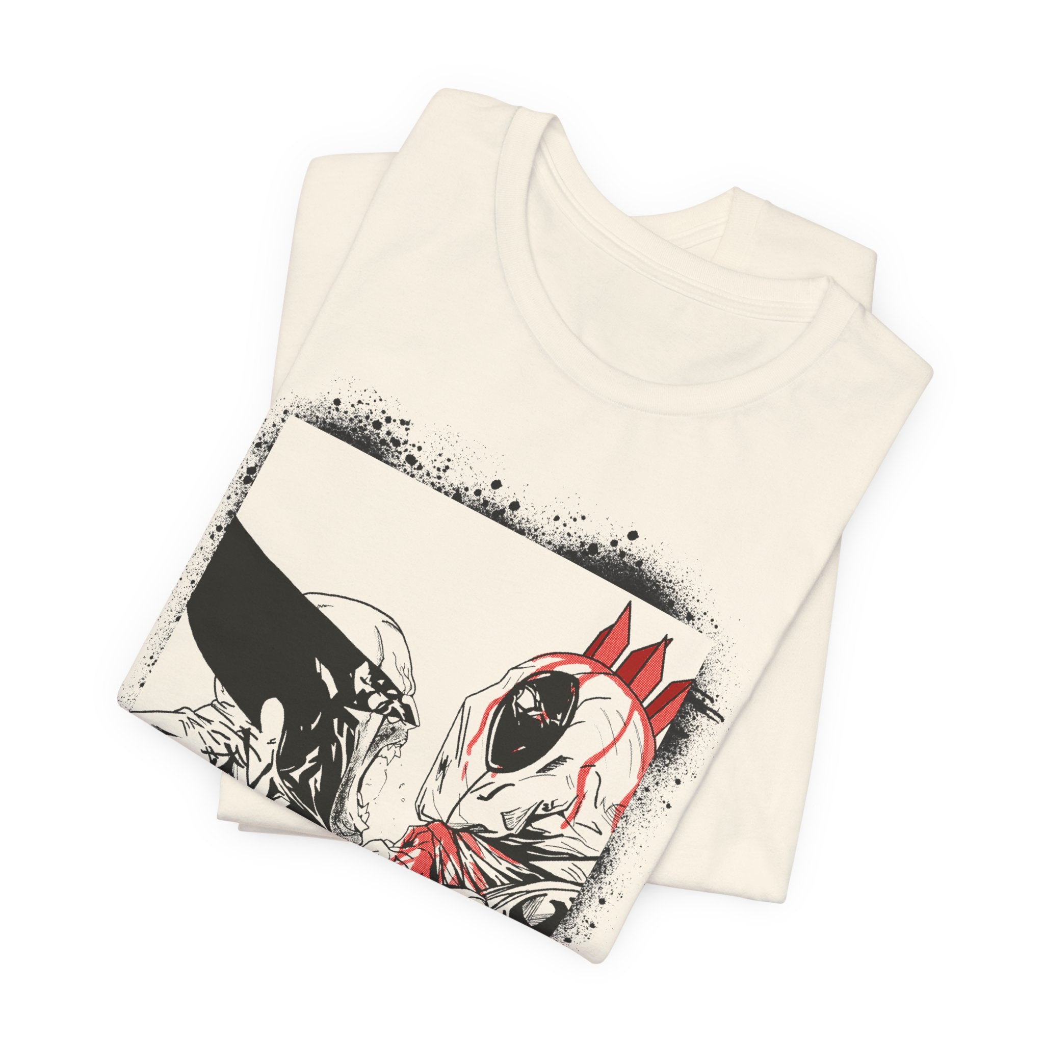 Graphic Tee — Deadpool vs Batman Illustration Shirt