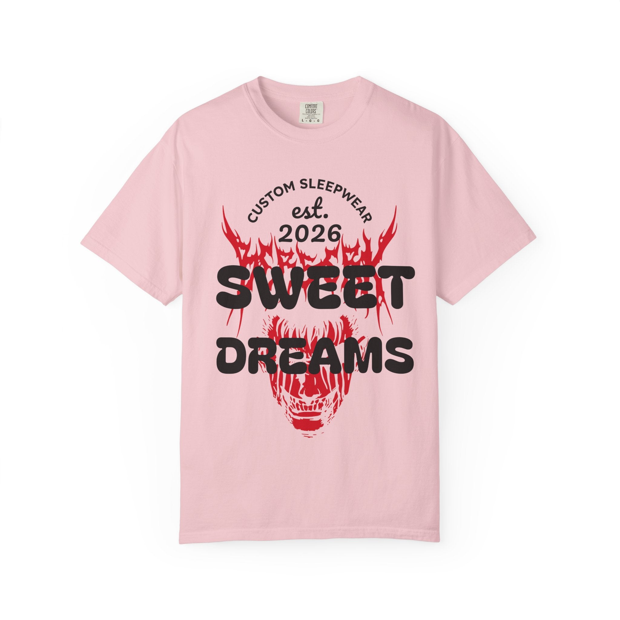 T-Shirt — "Sweet Dreams" Flame Skull Graphic Tee