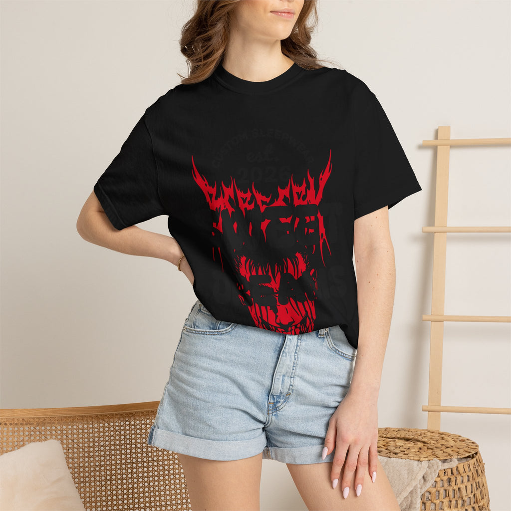 T-Shirt — "Sweet Dreams" Flame Skull Graphic Tee