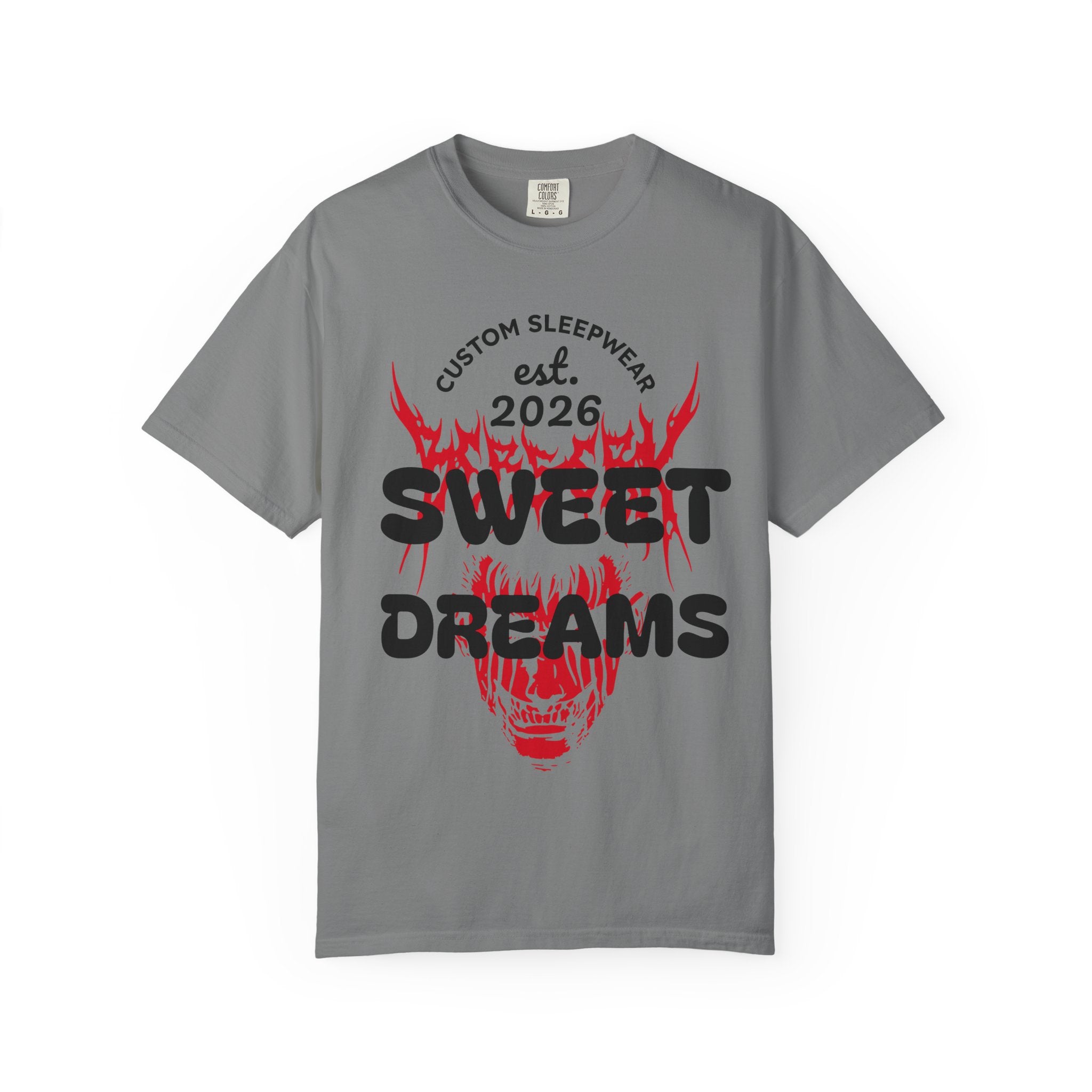 T-Shirt — "Sweet Dreams" Flame Skull Graphic Tee