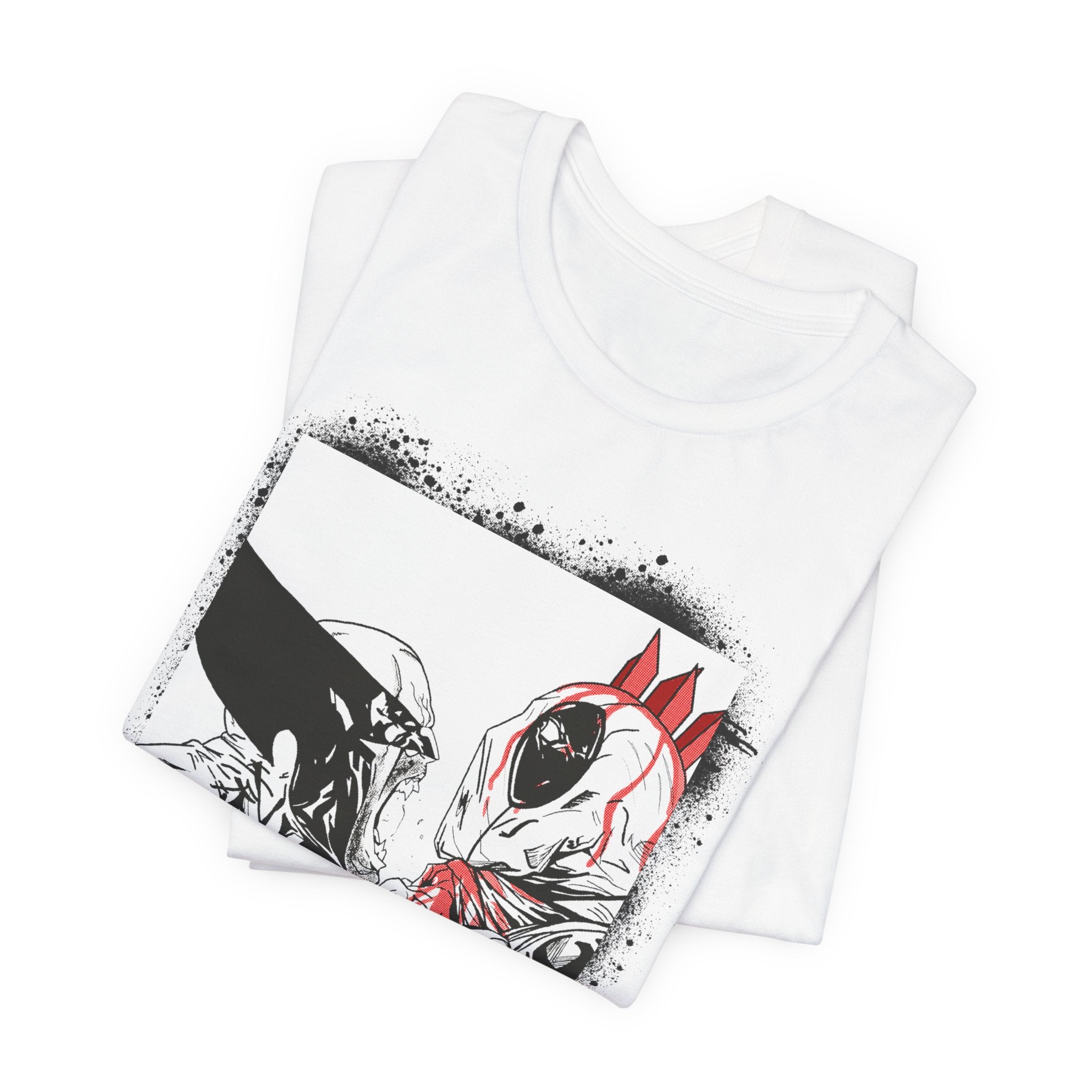 Graphic Tee — Deadpool vs Batman Illustration Shirt