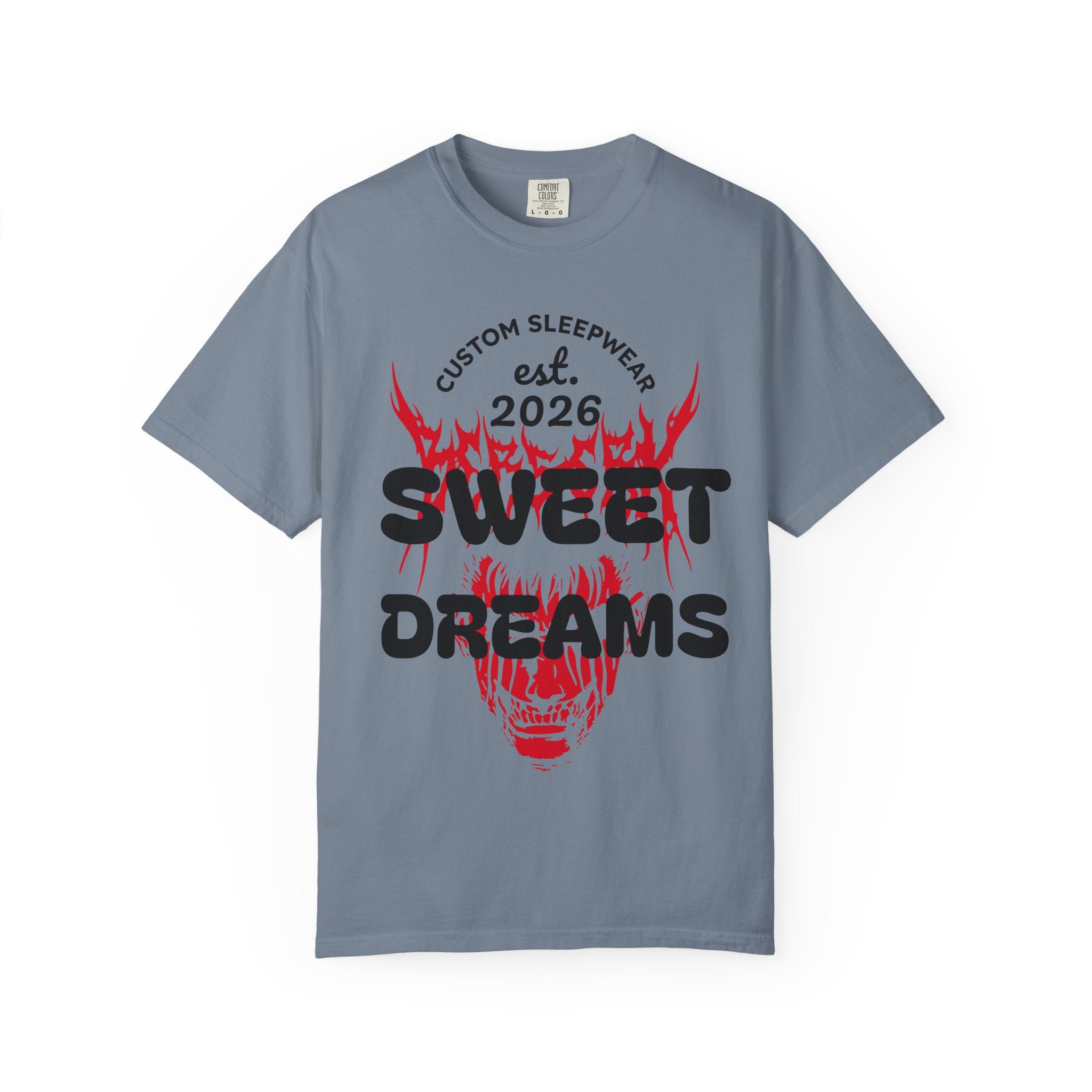 T-Shirt — "Sweet Dreams" Flame Skull Graphic Tee