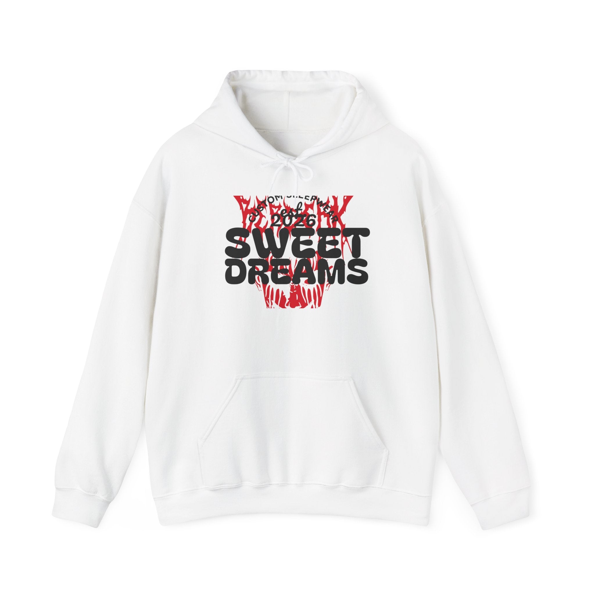 Sweet Dreams Skull Hoodie — Gothic Horror Graphic Pullover