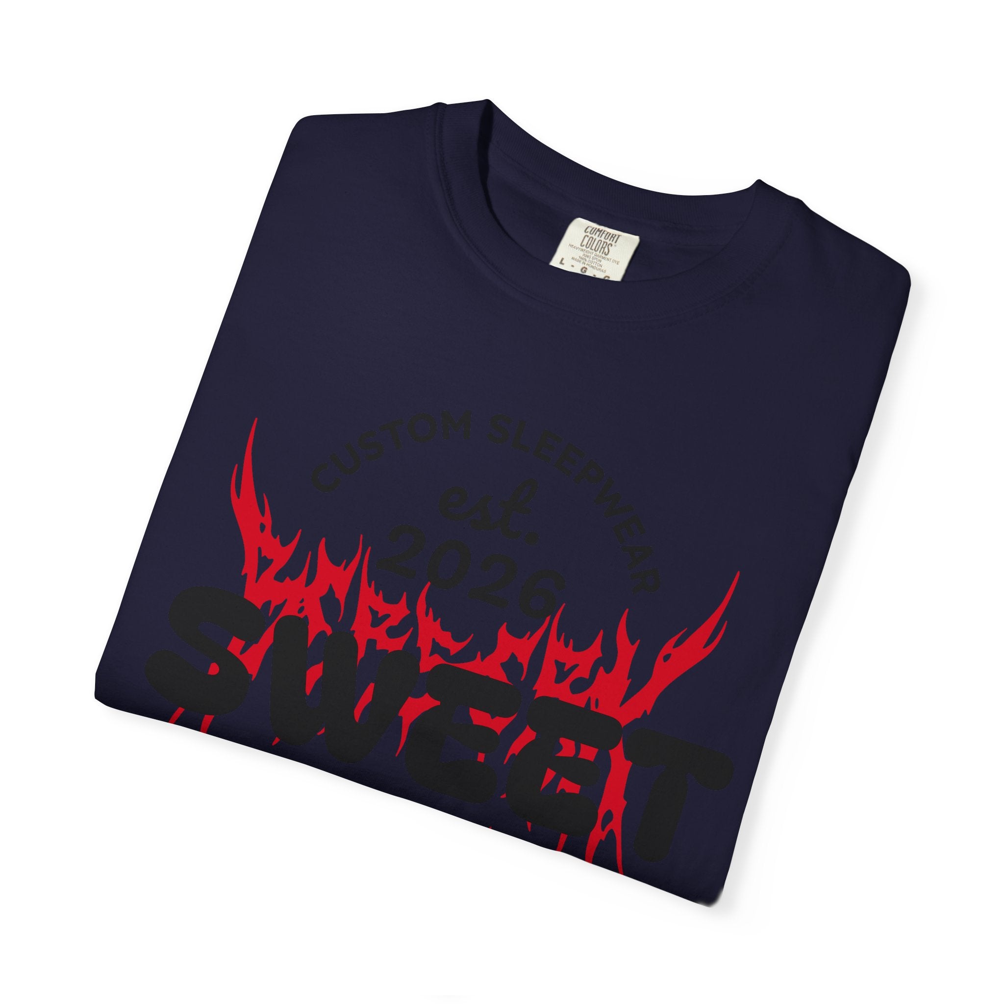 T-Shirt — "Sweet Dreams" Flame Skull Graphic Tee