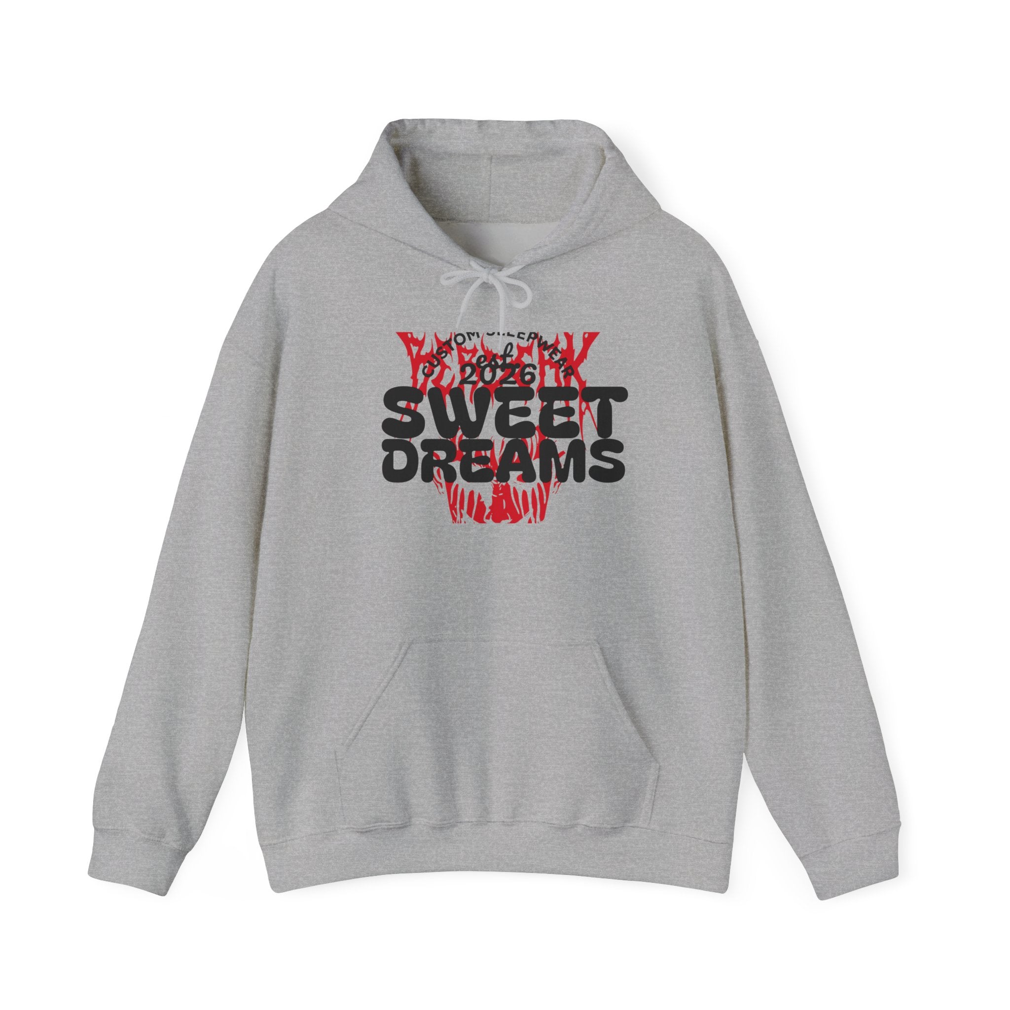 Sweet Dreams Skull Hoodie — Gothic Horror Graphic Pullover