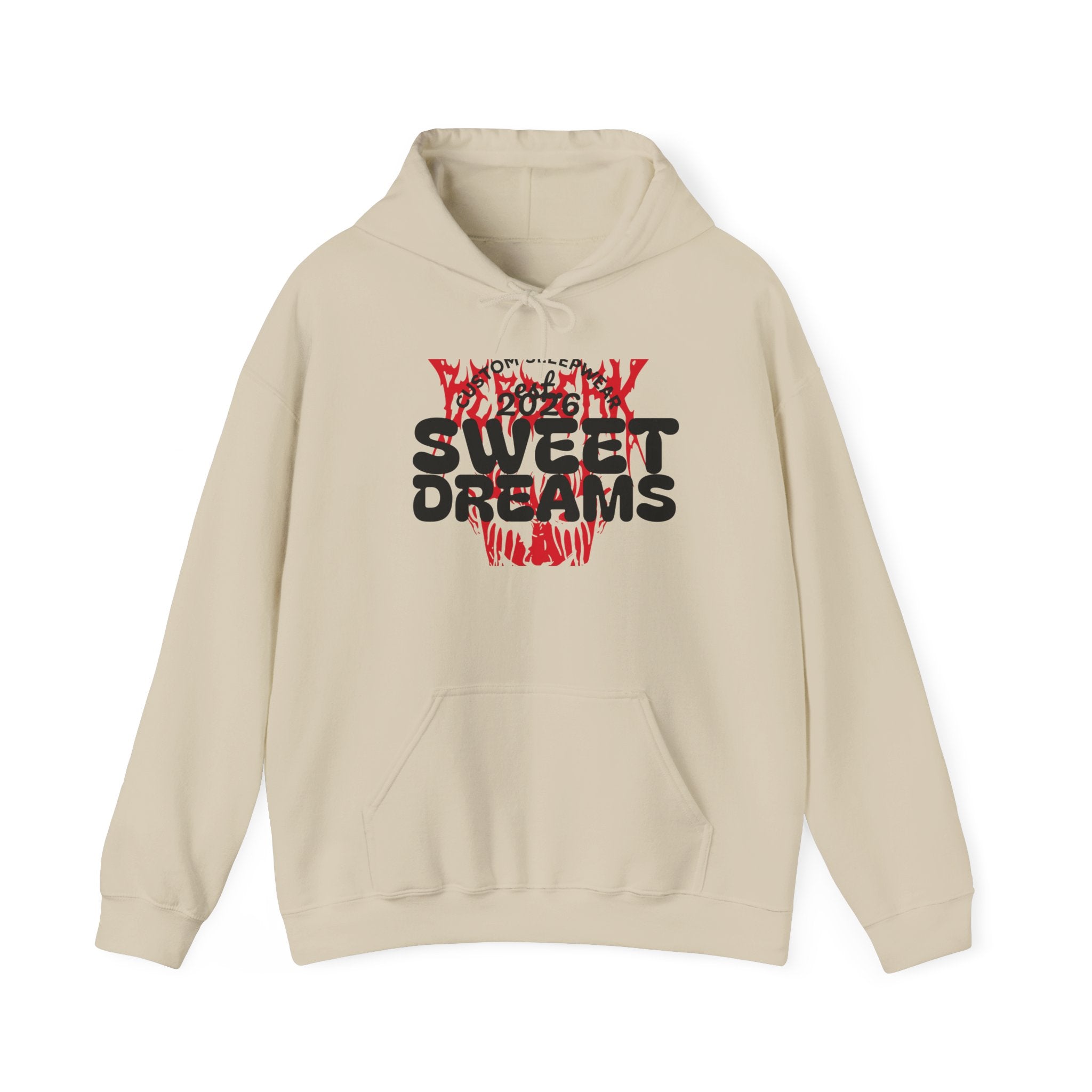 Sweet Dreams Skull Hoodie — Gothic Horror Graphic Pullover