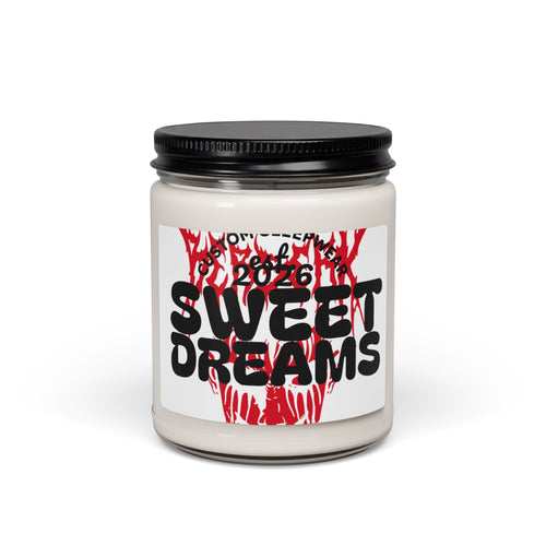 Scented Soy Candle — “Sweet Dreams” 9oz Jar (Bold Red Skull Design)