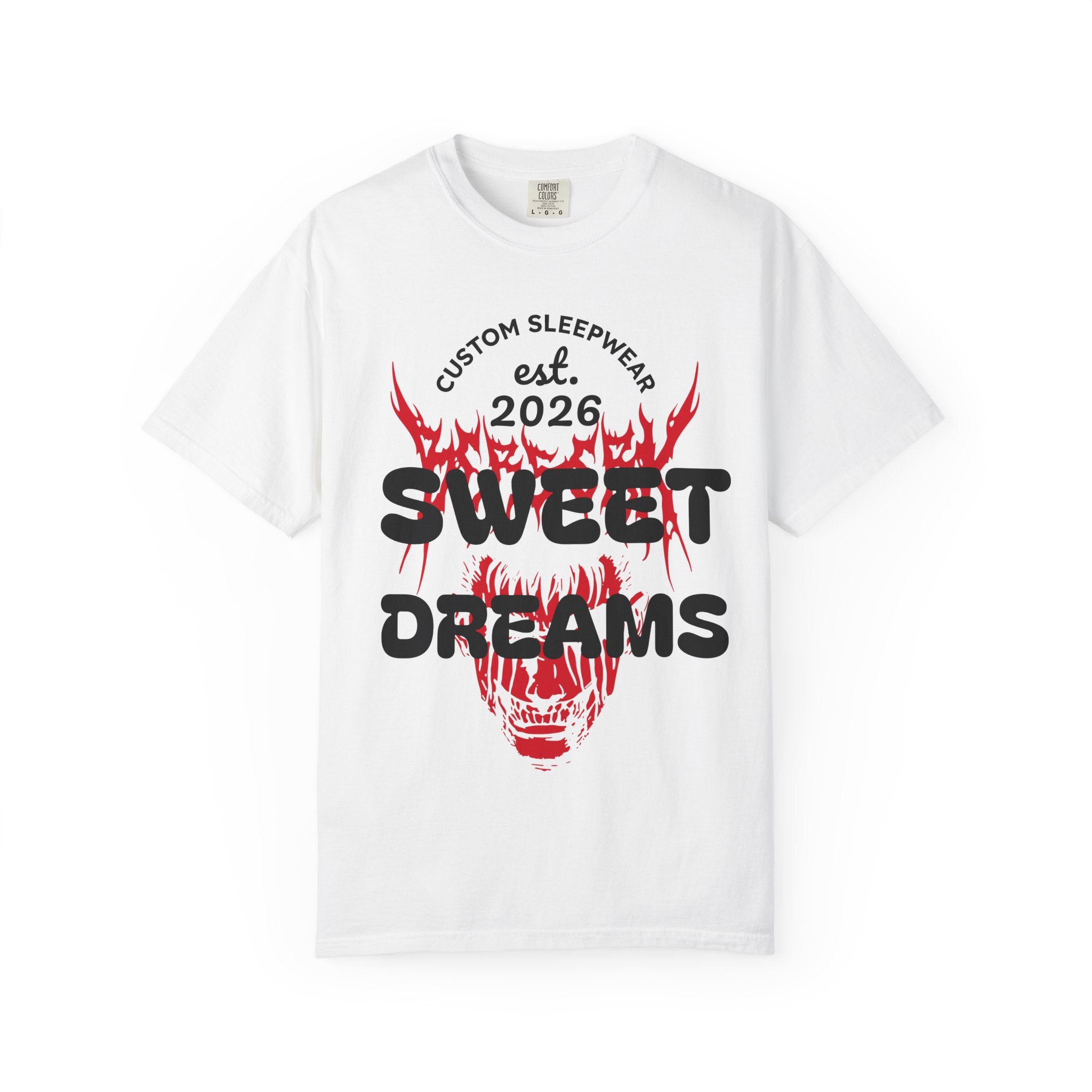 T-Shirt — "Sweet Dreams" Flame Skull Graphic Tee