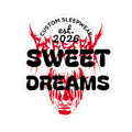 Sweet Dreams Skull Sticker — Red Flame Graphic Kiss-Cut Decal (Custom Sleepwear est. 2026)