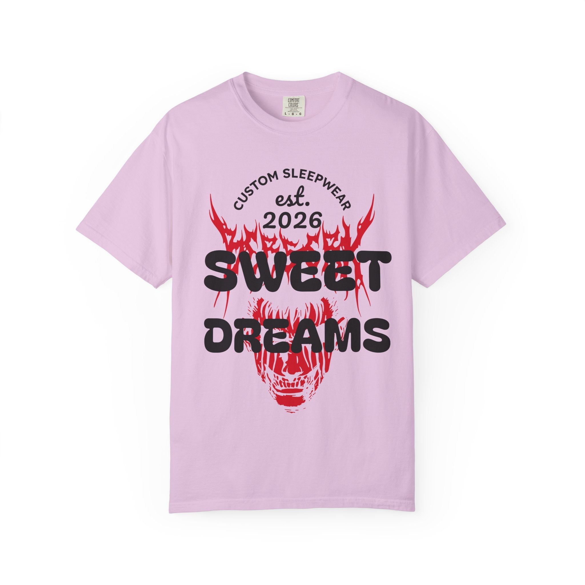 T-Shirt — "Sweet Dreams" Flame Skull Graphic Tee