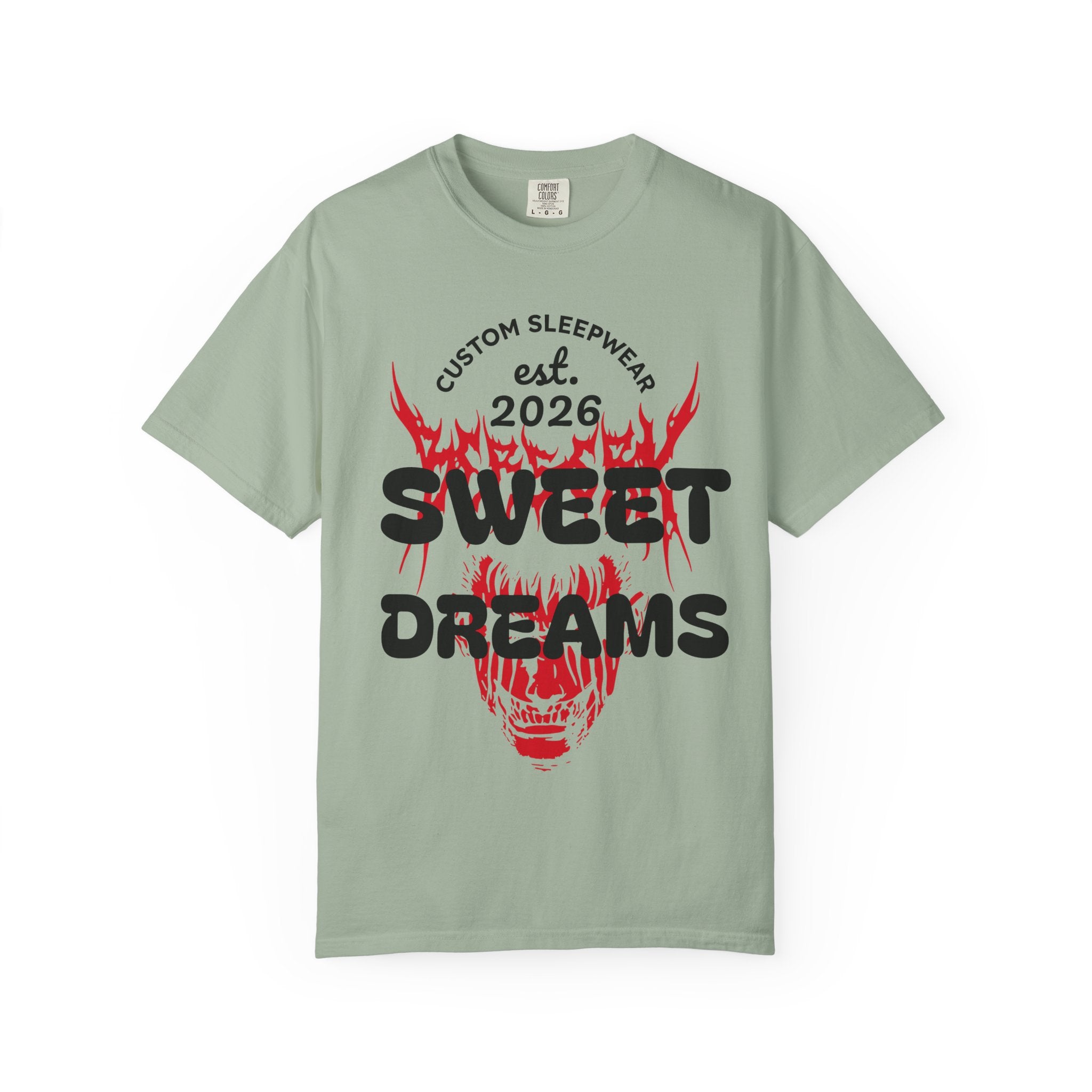 T-Shirt — "Sweet Dreams" Flame Skull Graphic Tee