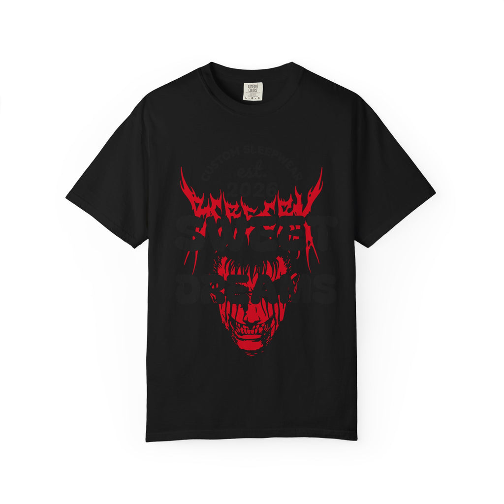 T-Shirt — "Sweet Dreams" Flame Skull Graphic Tee