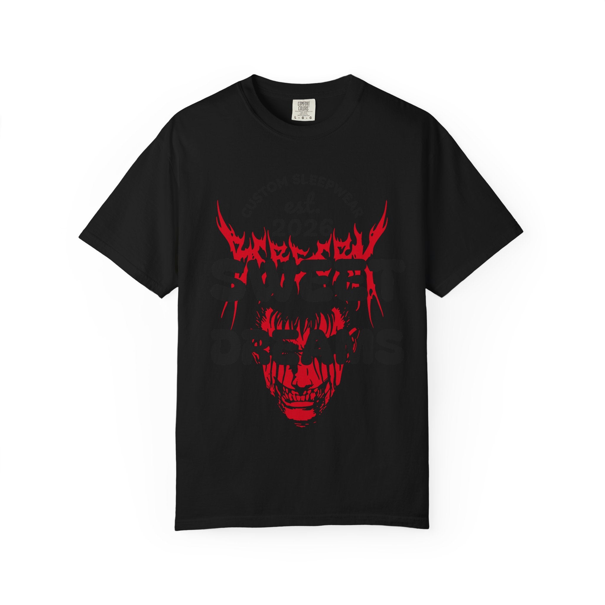 T-Shirt — "Sweet Dreams" Flame Skull Graphic Tee
