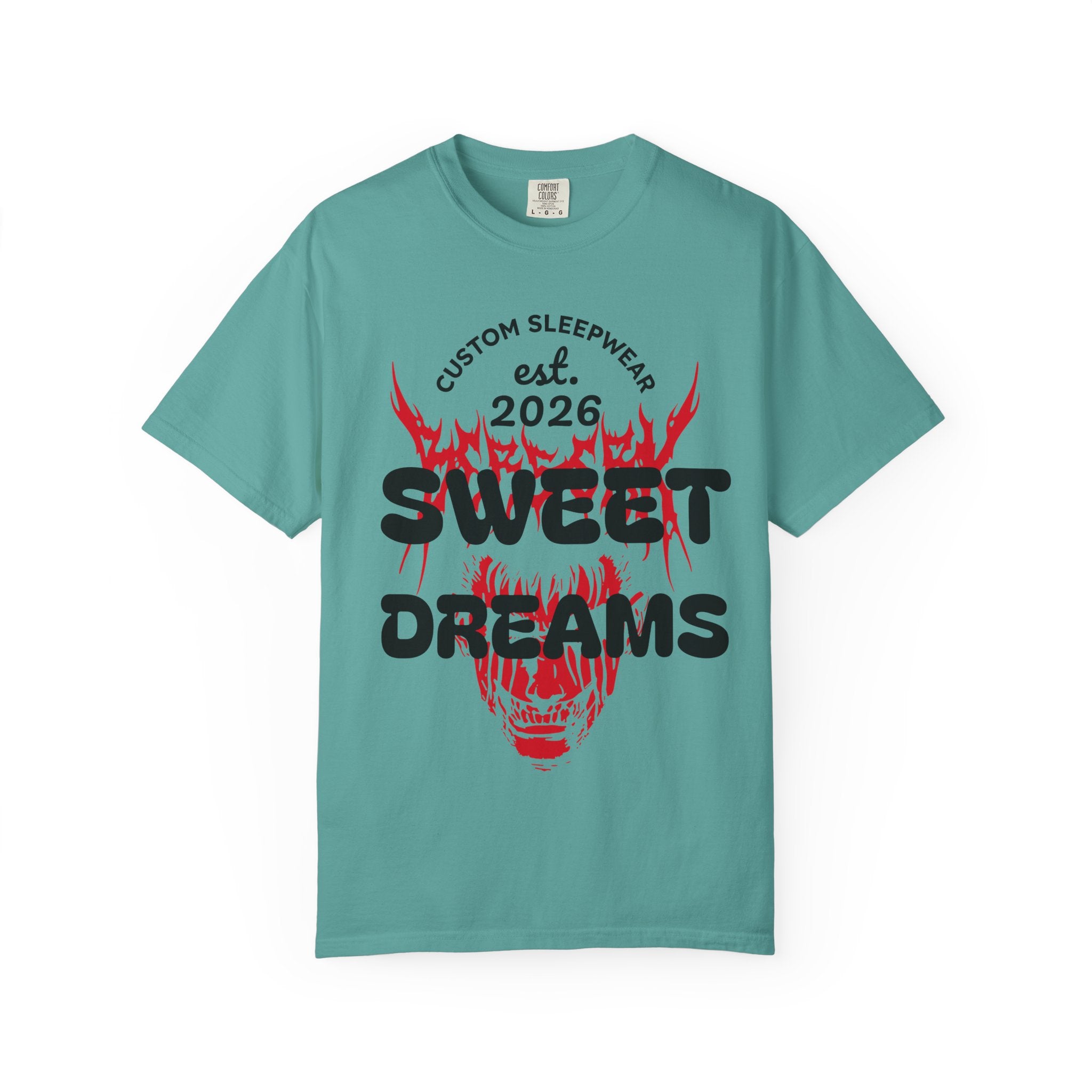 T-Shirt — "Sweet Dreams" Flame Skull Graphic Tee